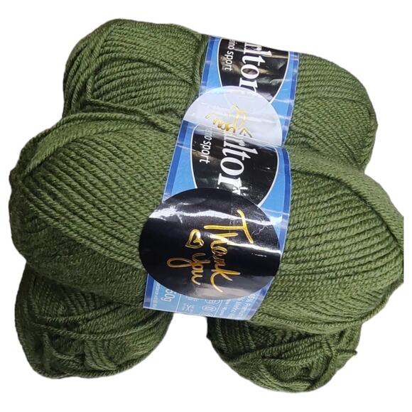 Lot B 4 Skeins Carlton Merino Sport Yarn Color #8 Olive Green Acrylic/Wool Blend - Picture 8 of 8